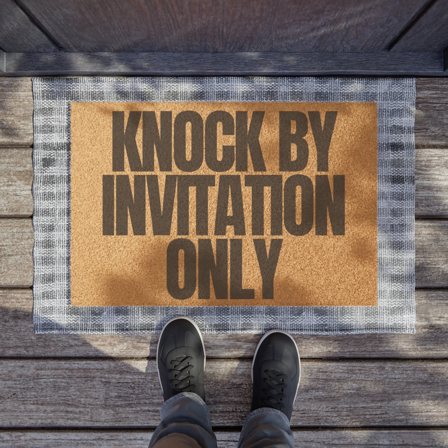 Knock By Invitation Doormat