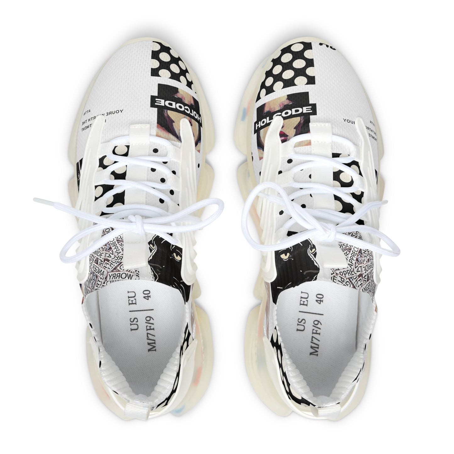 Patched Women's Mesh Sneakers