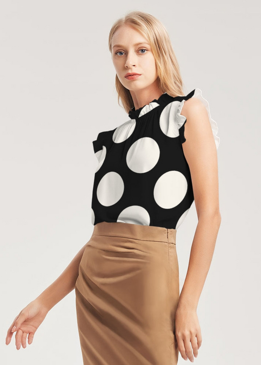 The Dots Will Connect Ruffle Sleeve Top