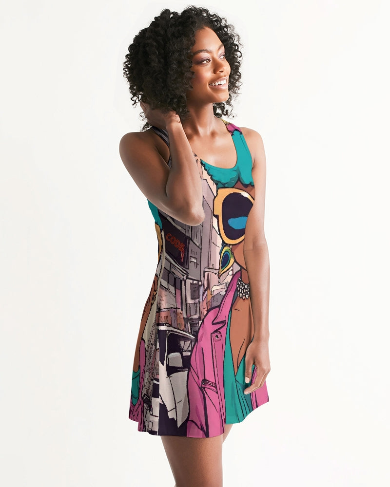 JN se Quoi Women's All-Over Print Racerback Dress