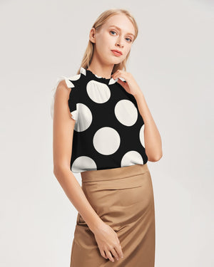 The Dots Will Connect Women's Ruffle Sleeve Top