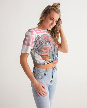 Self educated Women's Twist-Front Cropped Tee