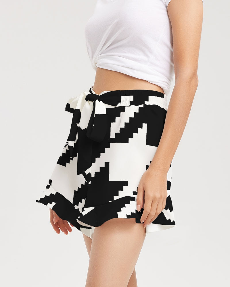 Houndstooth Ruffle Shorts