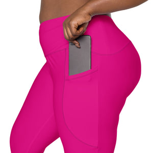 Hottie pink SYF Crossover leggings with pockets