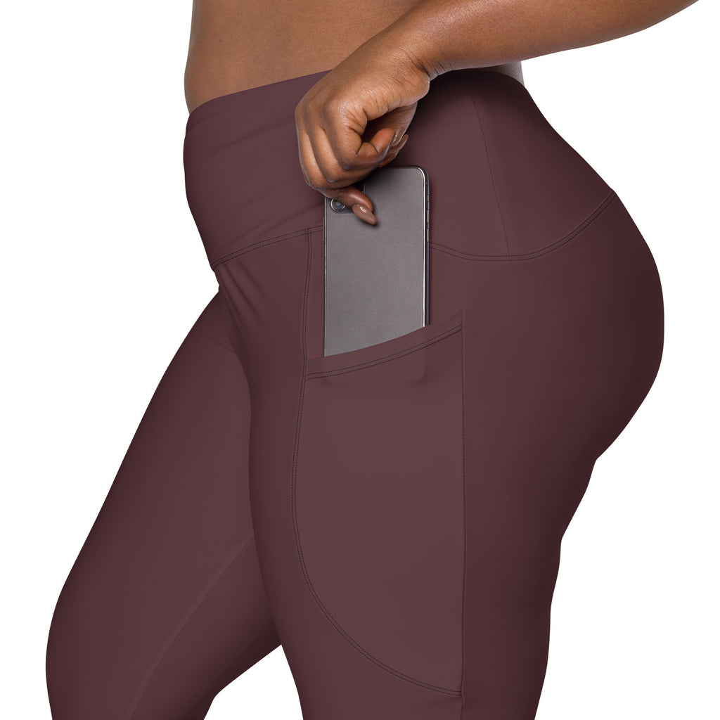 Deep Nude SYF Crossover leggings with pockets