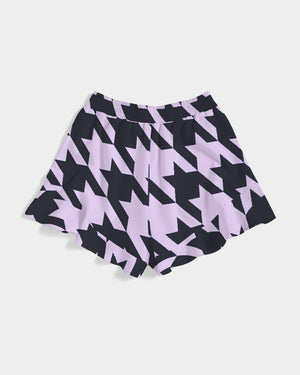 Houndstooth Women's Ruffle Shorts