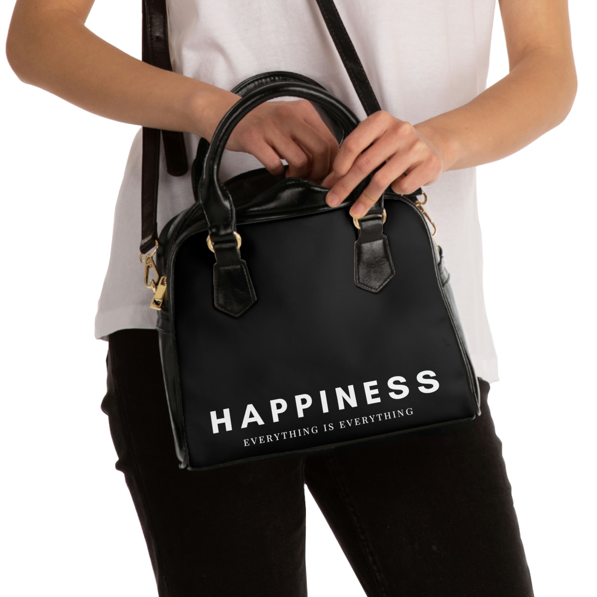 Happiness Vegan Leather Shoulder Handbag