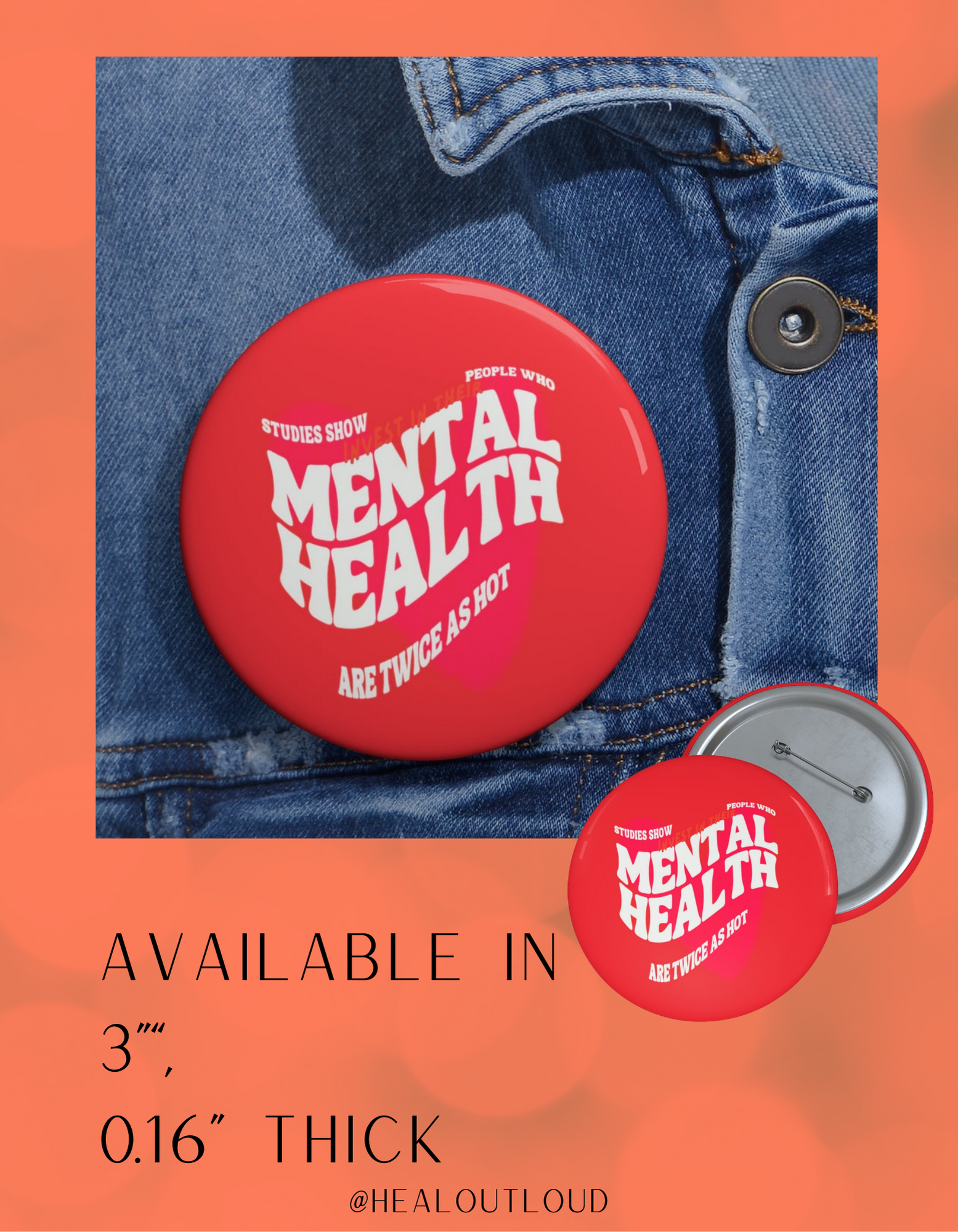Mental Health Pin Buttons
